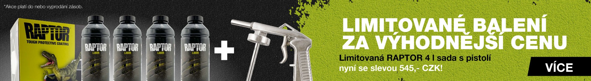 AKCe nátěr RAPTOR + stríkaci pistole 2026